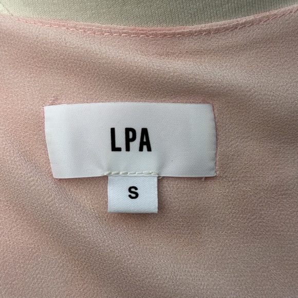 LPA pink leopard chiffon ruffle wrap duster dress - size small - Picture 10 of 12